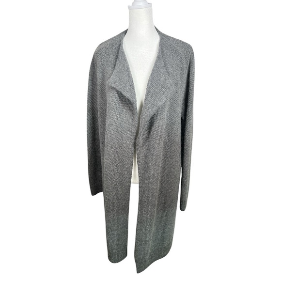 BODEN Open Front Wool Alpaca Blend Long Line Cardigan Sweater Dark Gray Sz 10 - Picture 1 of 8